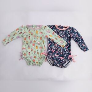 Little girls Ruffle Butt's 1pc bathing suits 18-24m bundle of 2